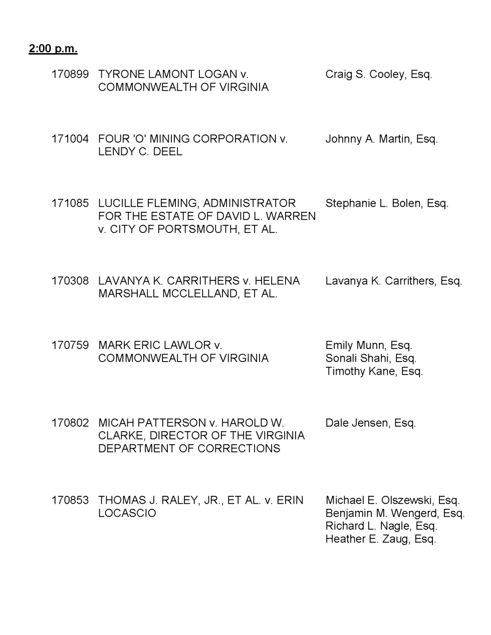 Supreme Court of Virginia - December 5, 2017 Docket-1_Page_2